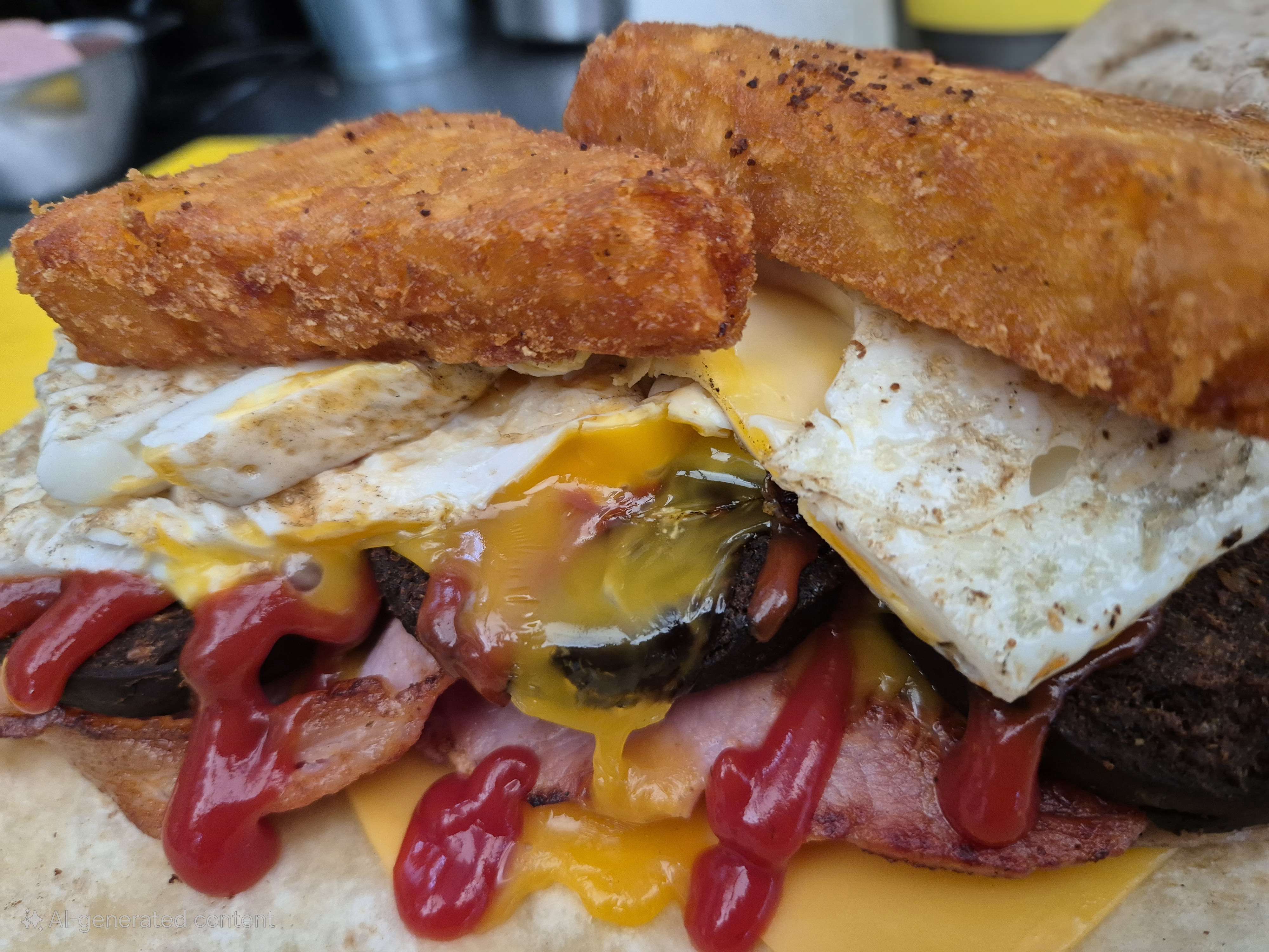 Another view of our breakfast sandwich